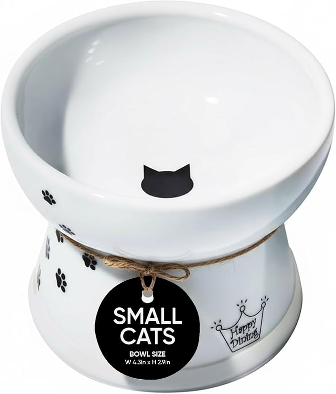 Necoichi Raised Cat Food Bowl – Ceramic Elevated Cat Bowl - Image 4