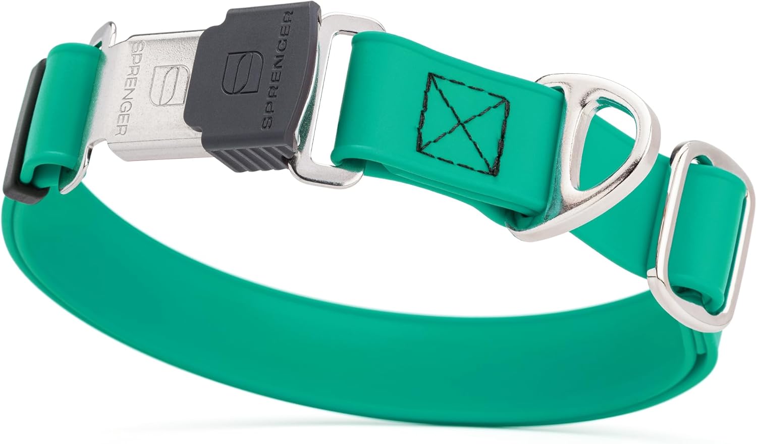Dogline Biothane Waterproof Dog Collar with Herm Sprenger Stainless Steel Quick Release Buckle – Heavy Duty Tactical Durable Collar for Dogs – Comfortable and Safe Pet Collar, W 1" L 15-25", Teal