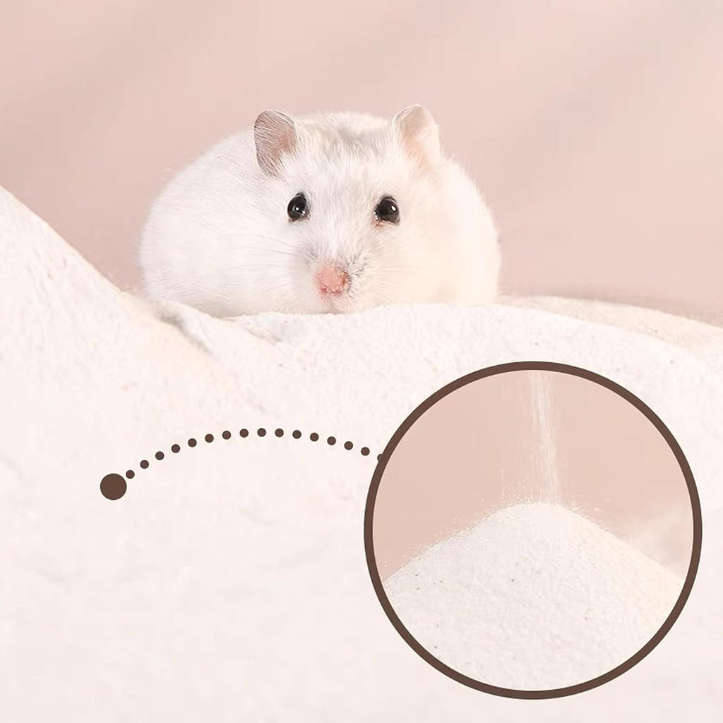 DR.DUDU Hamster Bath Sand, 6.6lb Dust Free Desert Sand or Potty Litter Sand for Hamster Chinchillas Gerbil Syrian Mice Small Animals (White)