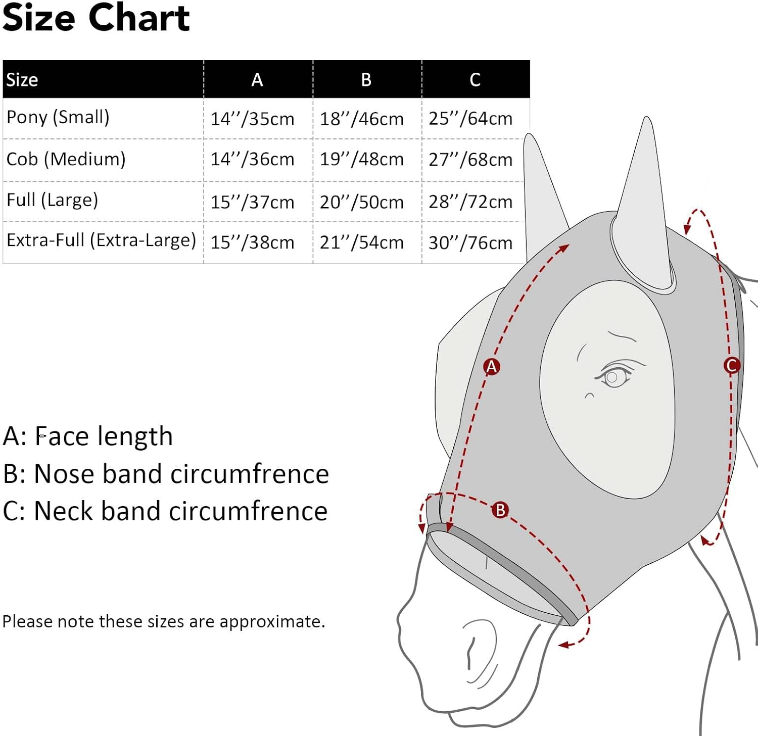 Harrison Howard Super Comfort Stretchy Fitting Horse Fly Mask with UV Protection Soft on Skin with Breathability Doodle Aztec Extra Full