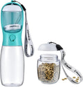 Dog Water Bottle with Food Container, Travel Puppy Water Bowl, Portable Pet by Cibaabo