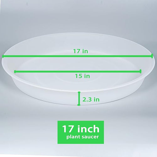 2 Pack of 17 inch Plant Saucer, 2.3" Depth Tray, Large Deep Garden Plastic - Image 2