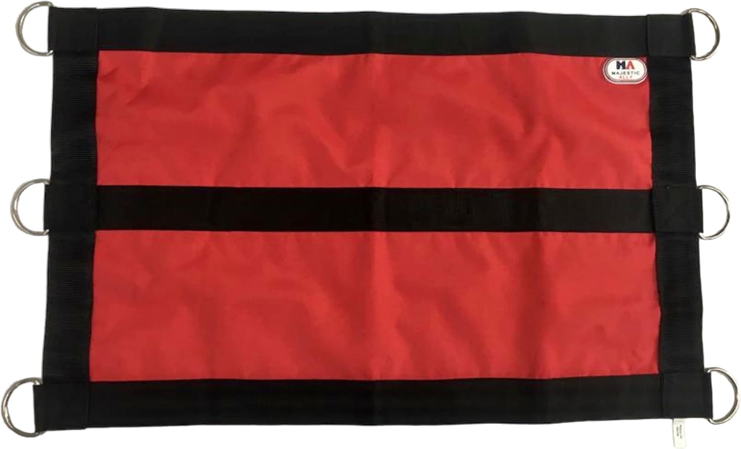Majestic Ally 1200D 29"x19" Horse Stall Guard with Replaceable and Adjustable Length Straps and Replaceable Hardware (Red Black)