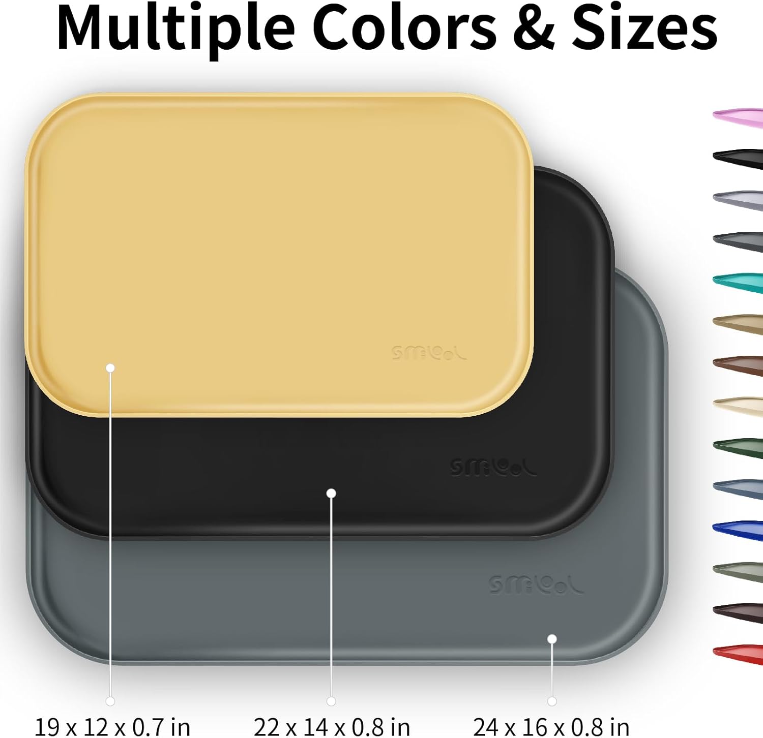 Silicone Pet Feeding Mat with Raised Edge for Food and Water, Dog Bowl Mats, Cat Bowls Placemat with High Lip for Floor Waterproof, Rubber Tray for Cats and Dogs 24 x 16 x0.8 Pink