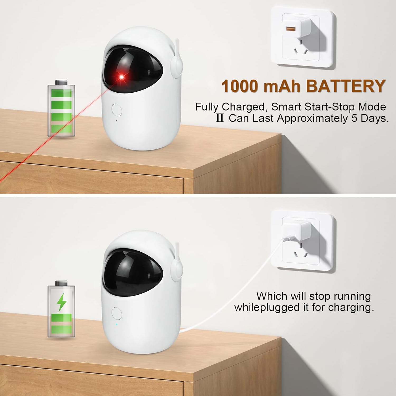 Laser Cat Toys for Indoor Cats Interactive Cat Toy 3 Speed Modes with Timer Rechargeable Rechargeable 3 Adjustable Circling ranges for Cats/Kitten/Dogs