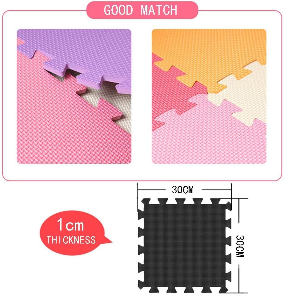 MQIAOHAM® 18 Pieces + 18 Edges Puzzle Play Mats, Soft Baby Play Mat, Kids Interlocking Foam Floor Tiles, Toddlers Carpet Playmats XZ301018-101104