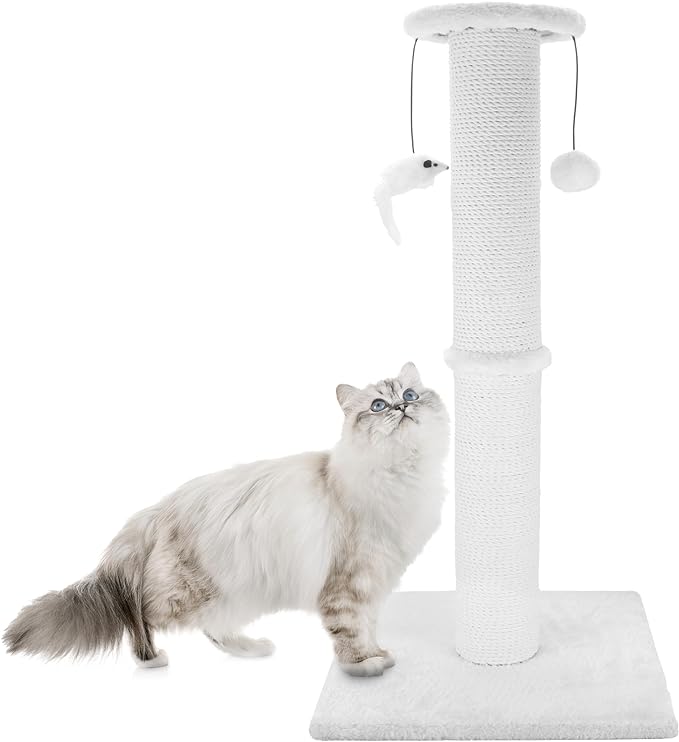 Cat Scratching Post 34 Inches Heavy Duty and Thicker Cat Scratching Post Sisal by Ahomdoo