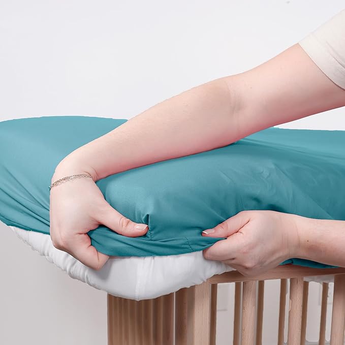 The Peanutshell Baby Crib Sheets 4-Pack for Girl or Boy - Soft, Oval & Fitted Baby Girls or Boys Crib Sheet, Rectangle, Fitted Covers, Halo Mattress - Space
