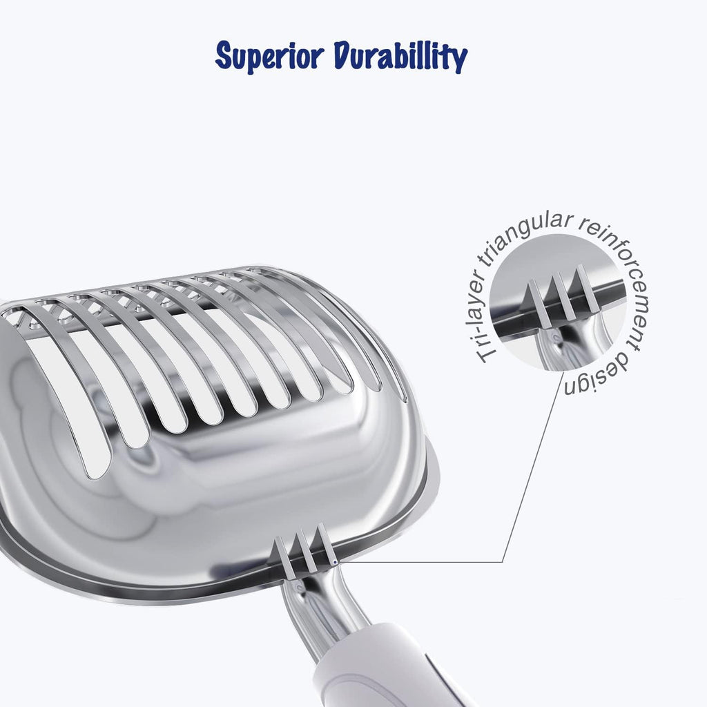 WePet Cat Litter Scoop, Aluminum Alloy Sifter, Kitty Metal Scooper, Deep Shovel, Long Handle, Poop Sifting, Kitten Pooper Lifter, Durable, Heavy Duty, for Litter Box
