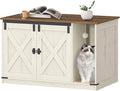 Hzuaneri Cat Litter Box Enclosure, Hidden Litter Box Cabinet Furniture by Hzuaneri