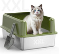 WoofiGo Enclosed Stainless Steel Cat Litter Box by CatLitterBox