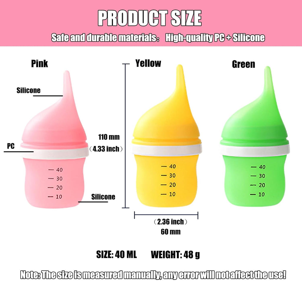 Kitten Bottles for Nursing,Puppy Bottles for Nursing Puppy Milk, Anti-Choking Puppy Feeder Design, with 2 Extra Replaceable Silicone Nipples for Convenient Replacement(Yellow)
