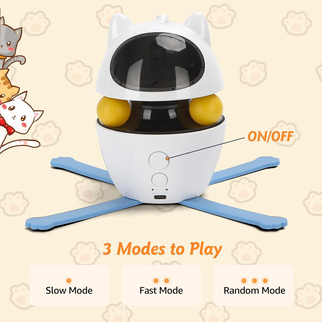 Nobleza 3-in-1 Cat Laser Toy with Feather Trackball, Rechargeable Pet Interactive Pointer Red Light Game, 3 Modes Random Trajectory Motion Activated Boredom Buster for Cat Self Play Home Indoor