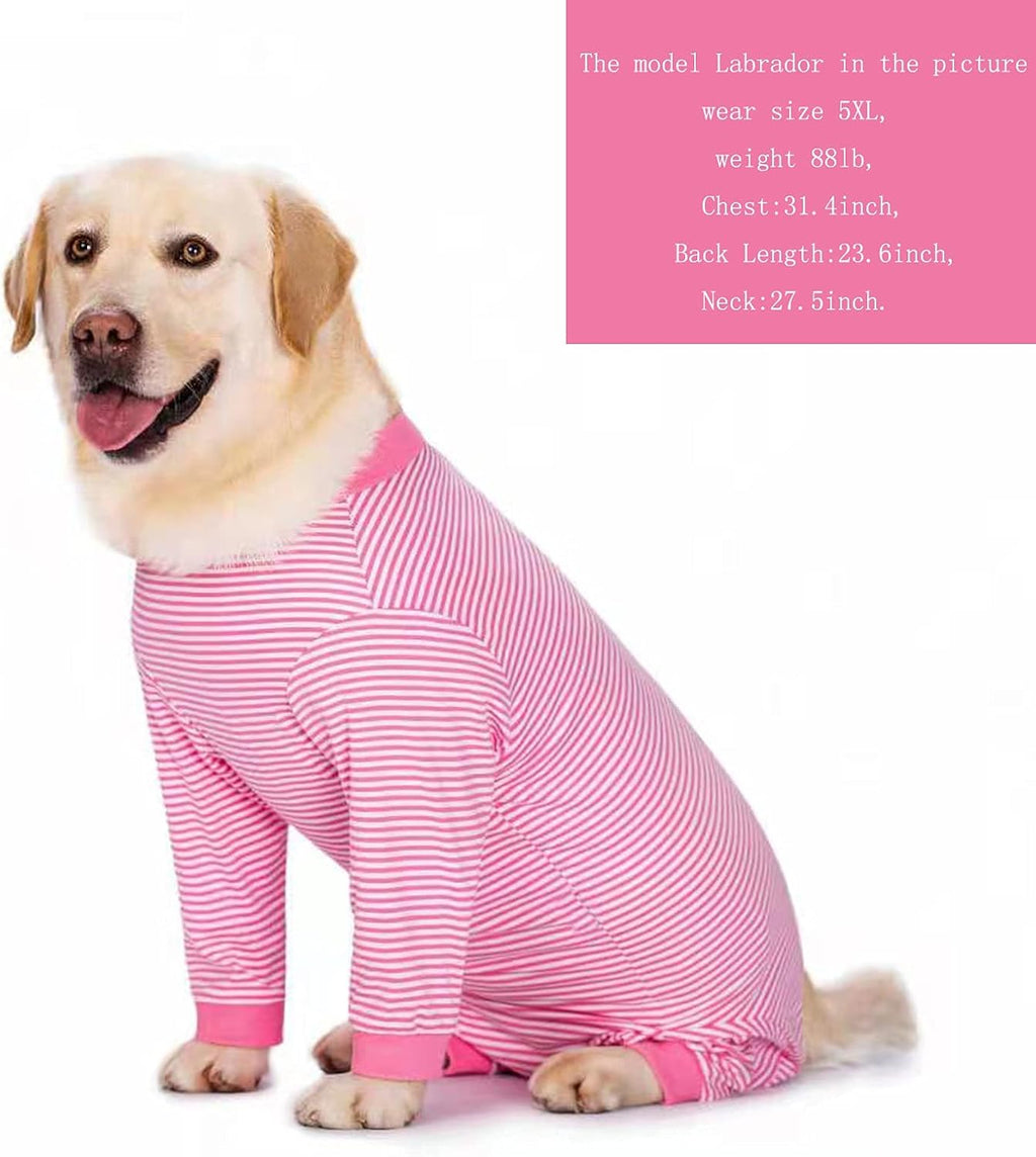 Yeapeeto Dog Onesie Surgery Recovery Suit for Large Medium Bodysuit Dogs Pajamas PJS Full Body for Shedding, Prevent Licking, Wound Protection, Cone Alternative (4X-Large (Pack of 1), Pink)