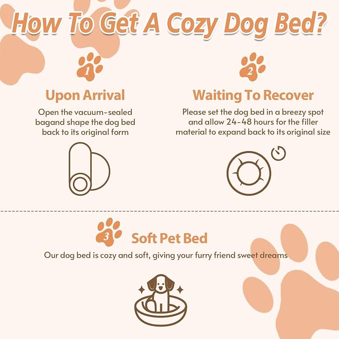 JOLLYVOGUE Calming Dog Beds Large Sized Dog, 36in Donut Washable Large Pet Bed - Image 8
