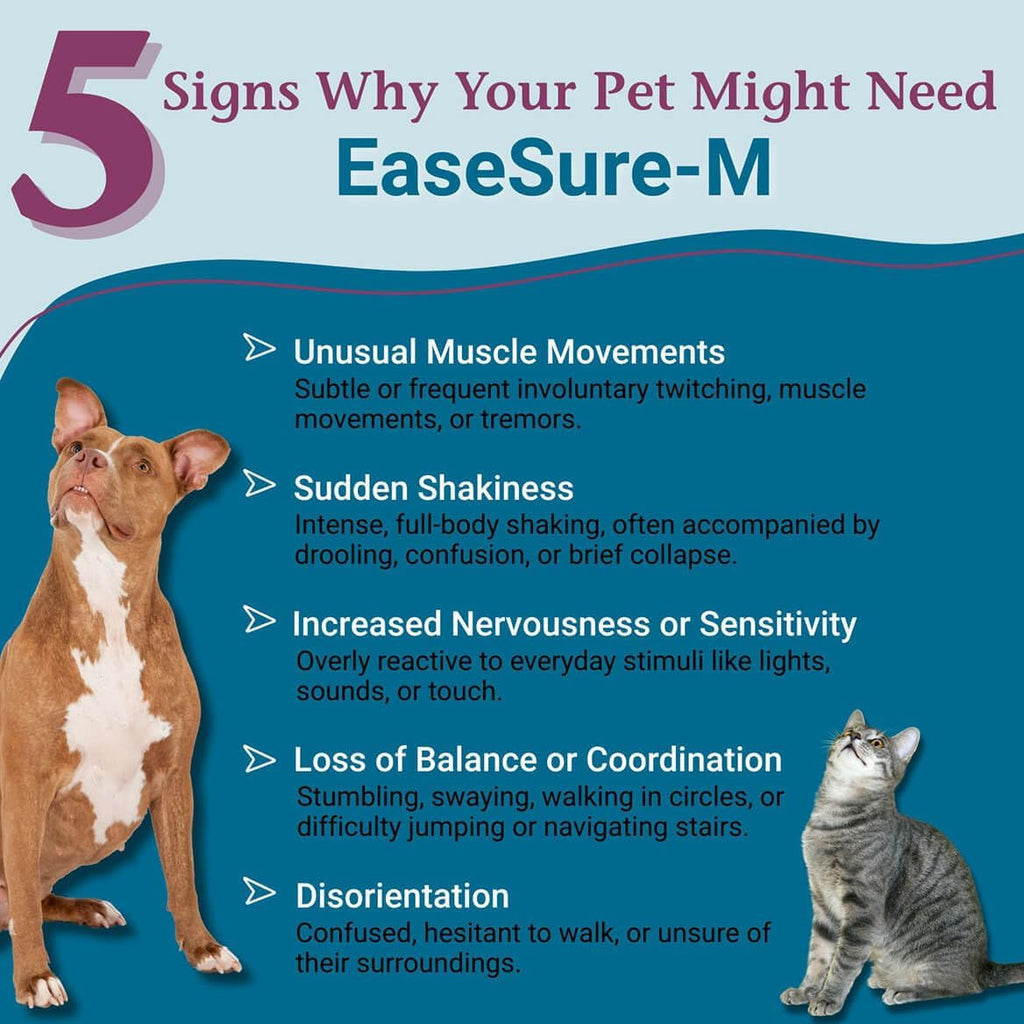 PetAlive EaseSure-M Calming Drops for Dogs and Cats – Natural Homeopathic Care for Nervous System Health – Supports Everyday Comfort, Reduced Muscle Twitching, and Quiet Relaxation – 59 mL Liquid