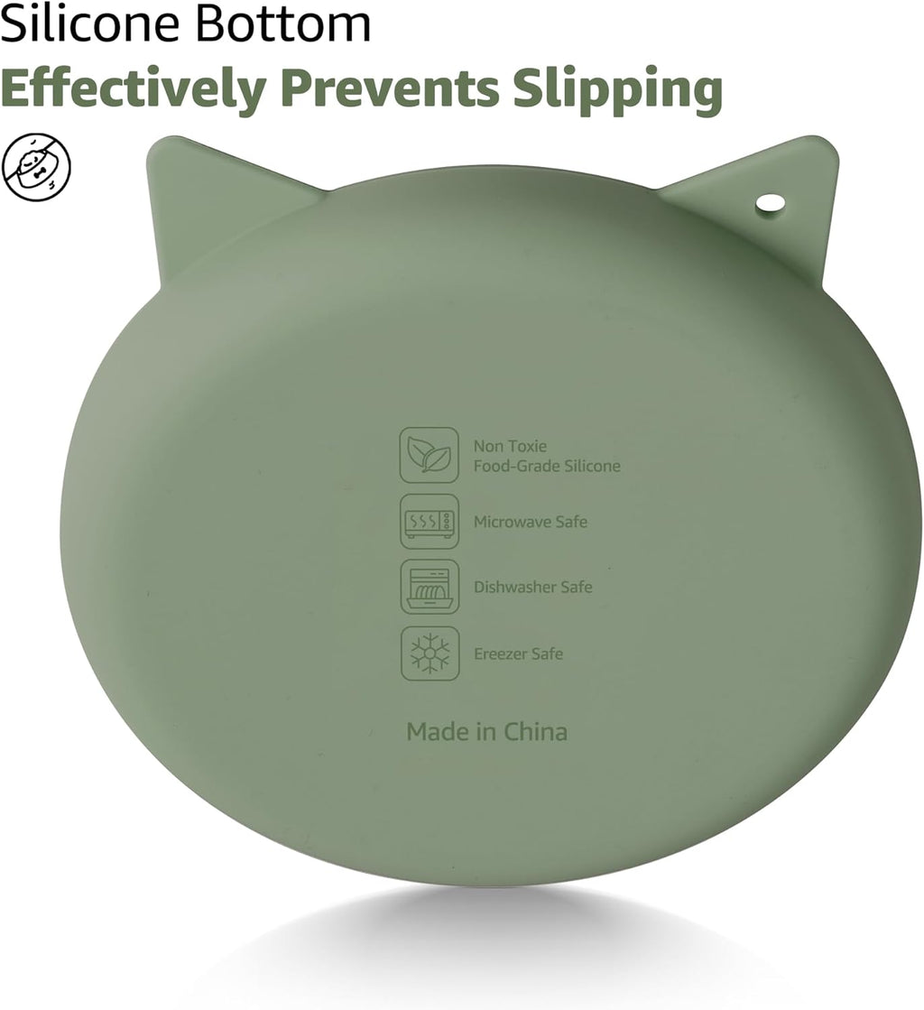 Coomazy Silicone Slow Feeder Dog Cat Bowls, Interactive Puzzle Toy for Pets Dry/Wet Food Training, Keeps Dogs Cats Busy, Prevents Puppy Kitty Overeating (Pink/Green 2pcs, 0.8 Cup)
