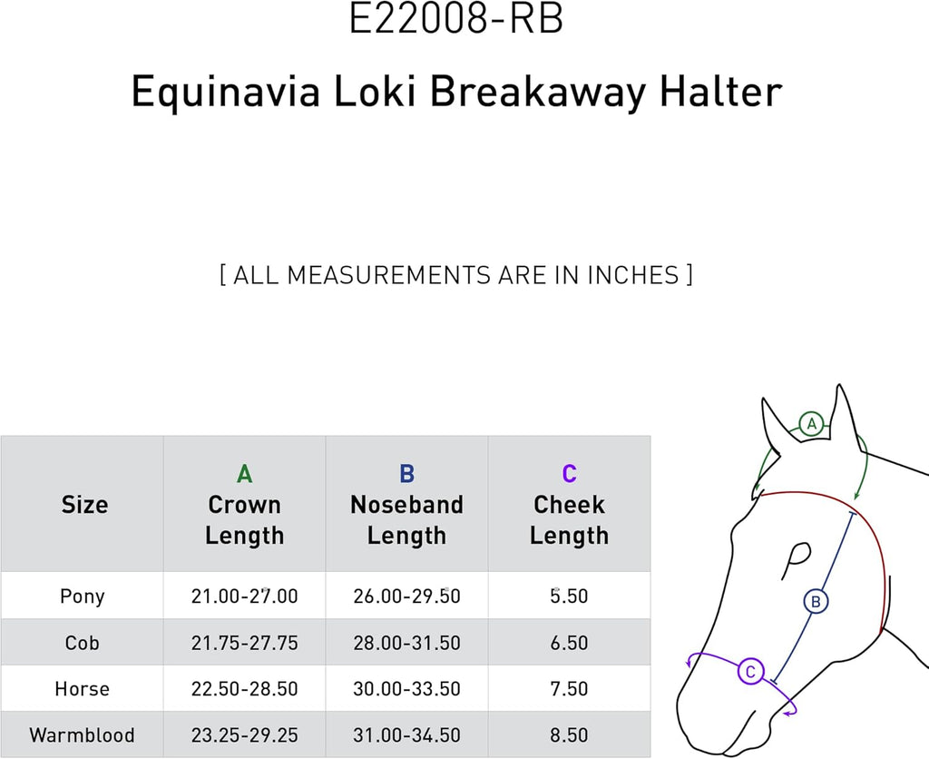 Equinavia Loki Adjustable Breakaway Horse Halter - Royal Blue - Pony
