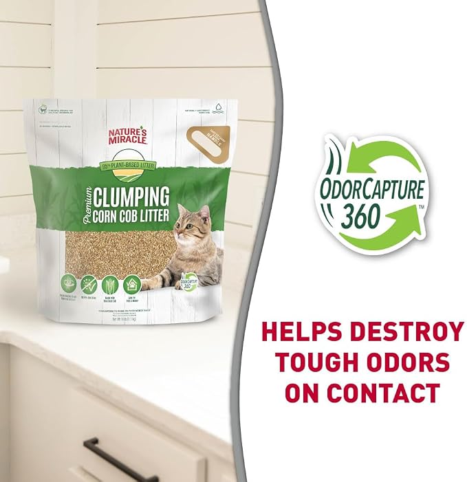 Nature's Miracle Premium Clumping Corn Cob Litter, Tough Odor Bio-Enzymatic - Image 8