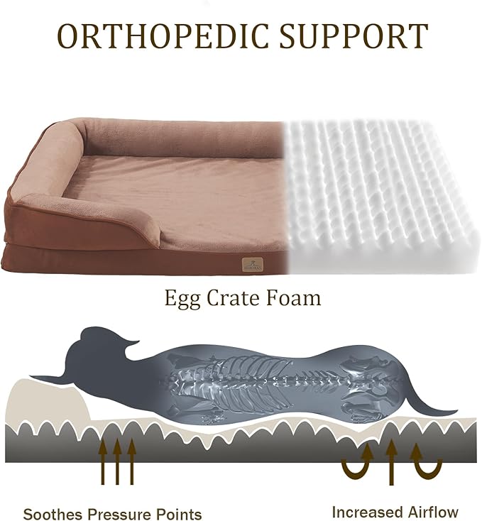 Bedfolks Orthopedic Dog Bed, Big Waterproof Dog Sofa Bed - Image 2