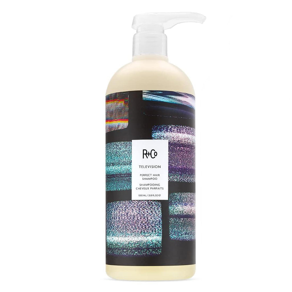 R+Co Television Perfect Hair Shampoo & Conditioner Set + Sample (0.5oz) | Lightweight + Smoothing + Volume | Vegan + Cruelty-Free | 33.5oz (pack of 2)