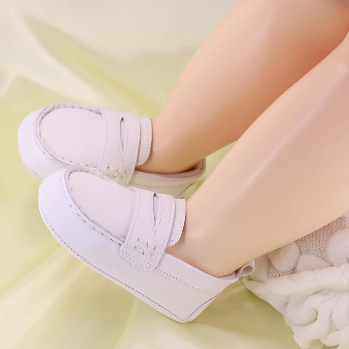 LONSOEN Baby Girls Boys Loafers Prewalker Dress Crib Shoes