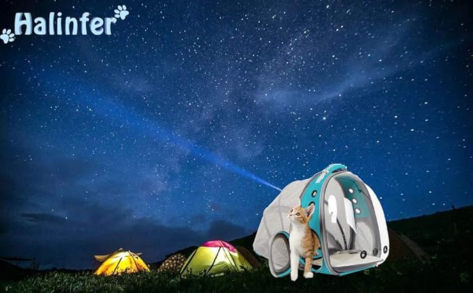 Back Expandable Cat Backpack Carrier, Fit up to 12 lbs, Space Capsule Bubble - Image 6