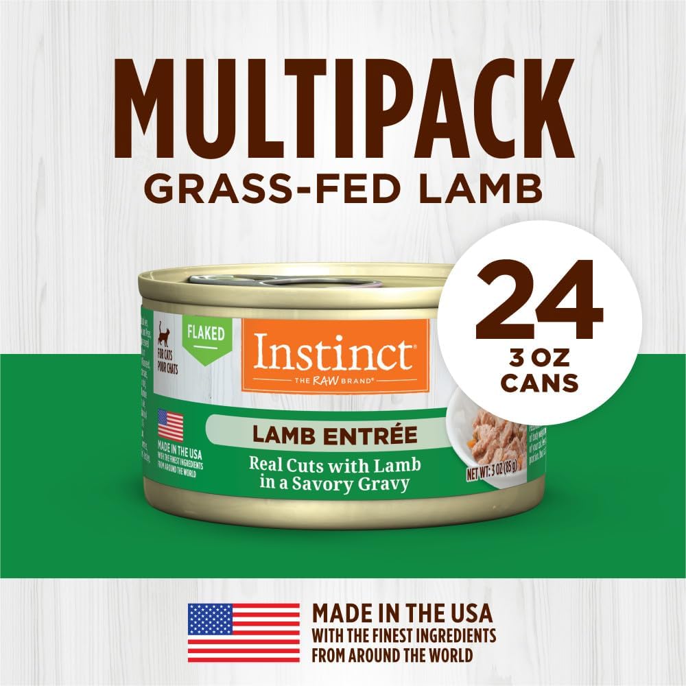 Instinct Flaked Entrée Wet Canned Cat Food - Lamb, 3 oz. Cans (Pack of 24)