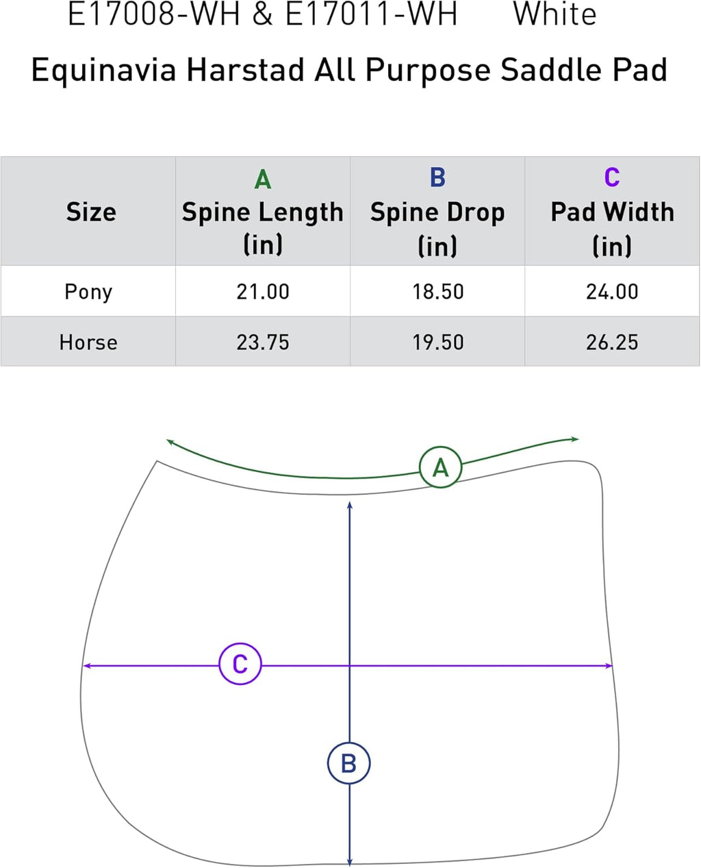 Equinavia Harstad All Purpose Saddle Pad | Classic & Durable | Moisture-Wicking Tricot Backing