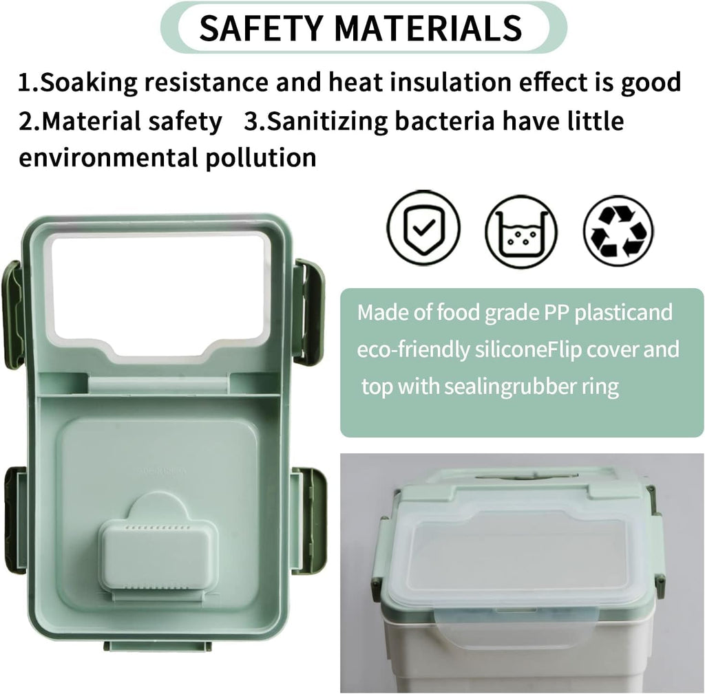AnRui Large Flour Storage Containers 25Lbs Airtight Rice Storage Container BPA Free Kitchen Pantry Food Storage Bin Sugar Snack Cereal Grain Organizer Box with Wheel, Measuring Cup, 4Pack Green