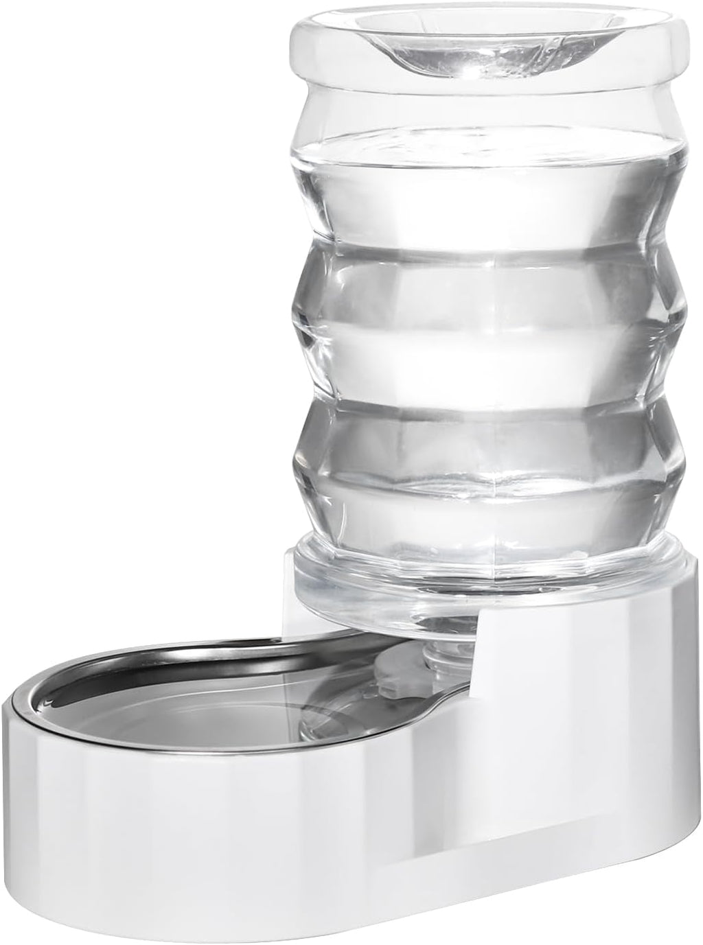 RIZZARI Automatic 7L Pet Waterer,Gravity Stainless Steel Water Dispenser, 100% BPA-Free, Large Capacity Water Feeder for Cats and Medium and Large-Sized Dogs (White,7L)