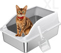 Stainless Steel Cat Litter Box, Extra Large XL Odor Free Metal Litter Box by KISENG