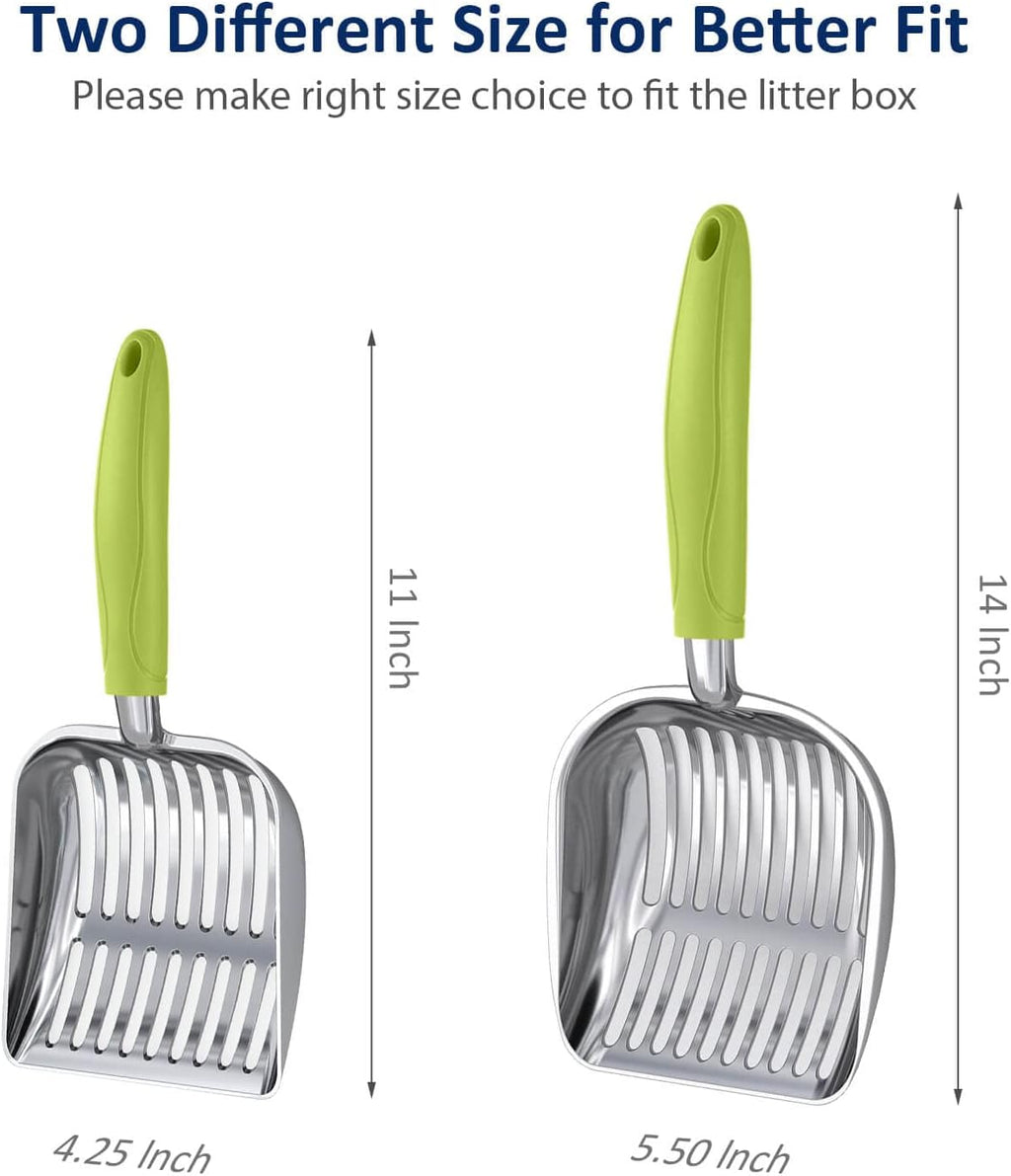 WePet Cat Litter Scoop, Aluminum Alloy Sifter, Kitty Metal Scooper, Deep Shovel, Long Handle, Poop Sifting, Kitten Pooper Lifter, Durable, Heavy Duty, for Litter box