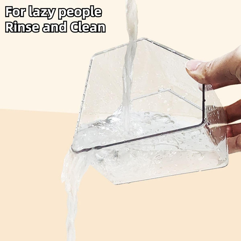 Hamster Sand Bath Box Container, Small Pet Sandbox Lid Design Take Bath Wooden Sandbox Dust Bath, Transparent Bathroom & Digging Box Acrylic Syrian Hamster Litter Box Small Animal Accessories (A)