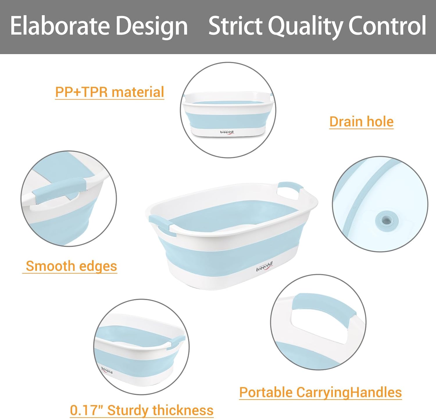 Collapsible Dog Bath Tub for Small Dogs & Cats, Portable Puppy Bath Tub with Water Drain Plug, Space Saving Foldable Pet Bathtub for Indoor & Outdoor Use, Blue