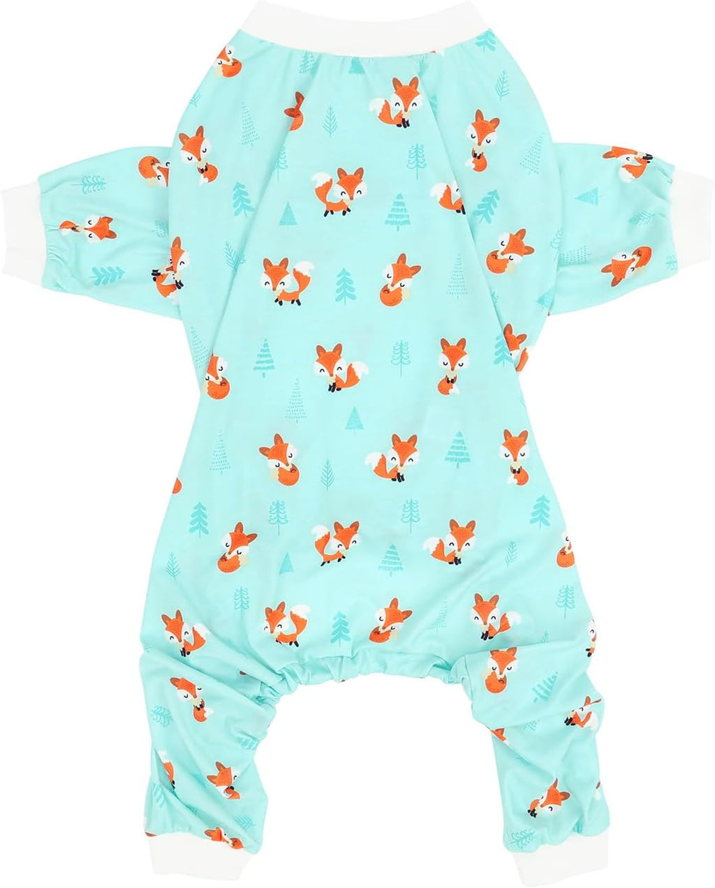 HDE Dog Pajamas One Piece Jammies Jumpsuit Pet Clothes Outfit Stretchy Lightweight Comfy Shirt Pjs for M-3XL Dogs Winter Foxes - L