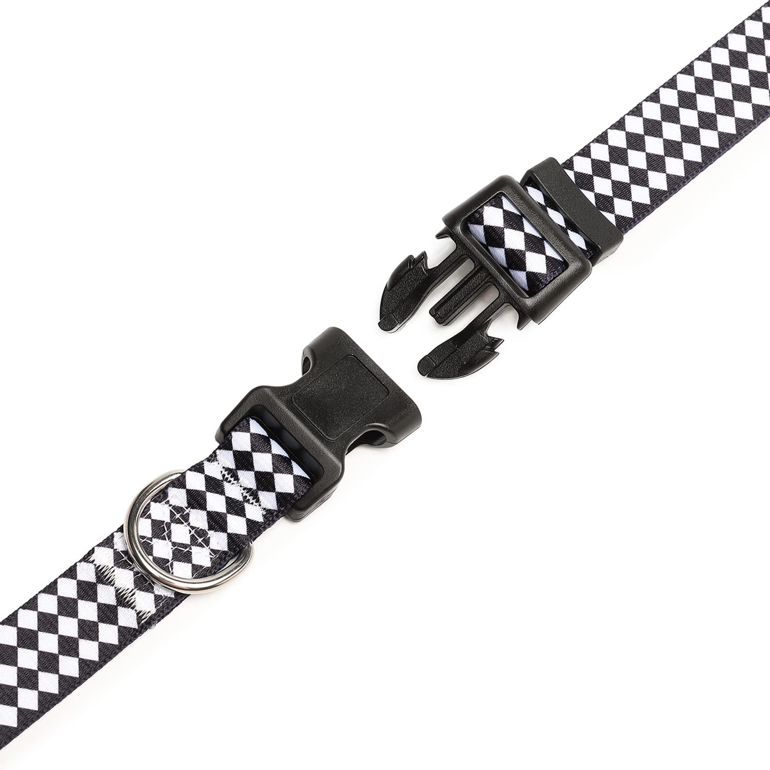 Mercano Adjustable Dog Collar - Special Design Patterns, Soft Nylon Comfortable Durable Pet Collar for Small Medium Large Dogs (S, Rhomb)
