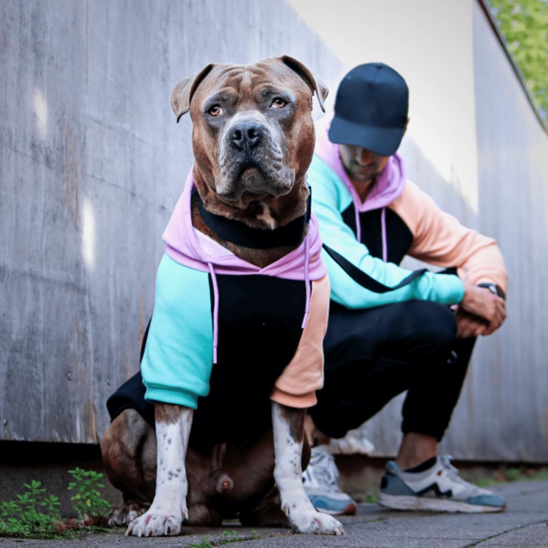Spark Paws Dog Hoodie – Premium Dog Sweater for Small, Medium, and Large Dogs | Warm Outfits for French Bulldogs, Pitbull, Puppy, Winter Jacket Alternative - Cyber Punk - 5XL