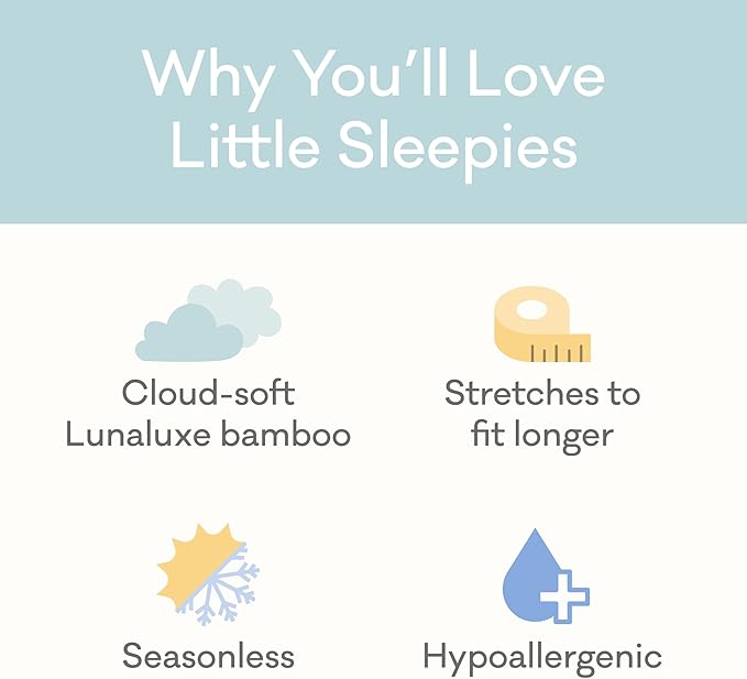 Little Sleepies Pajamas for Baby Boys & Girls, Viscose from Bamboo Baby Pajamas, Preemie & Newborn Sleepers, 2-Way Zipper PJs