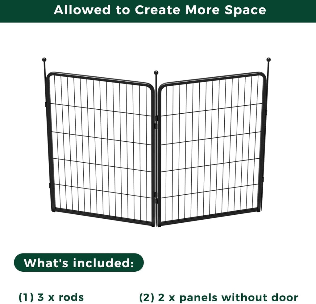 FXW Rollick Unleashed Dog Playpen for Indoor, Yard, RV Camping, 40 inch 2 Panels for Medium and Large Dogs, Black│Patented