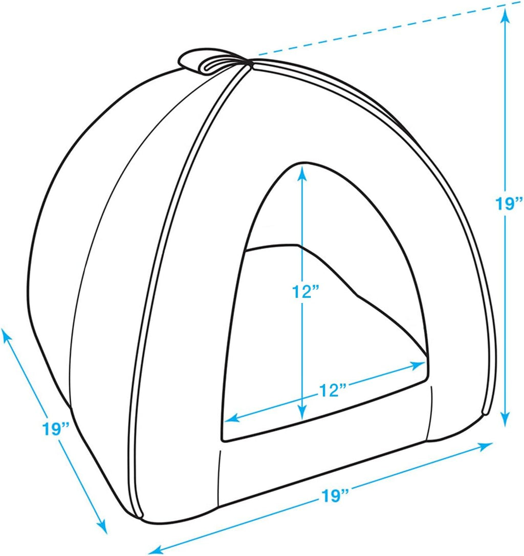 Pet Tent - Soft Bed for Dog and Cat by Best Pet Supplies - Gray Lattice, 19" x 19" x H:19"