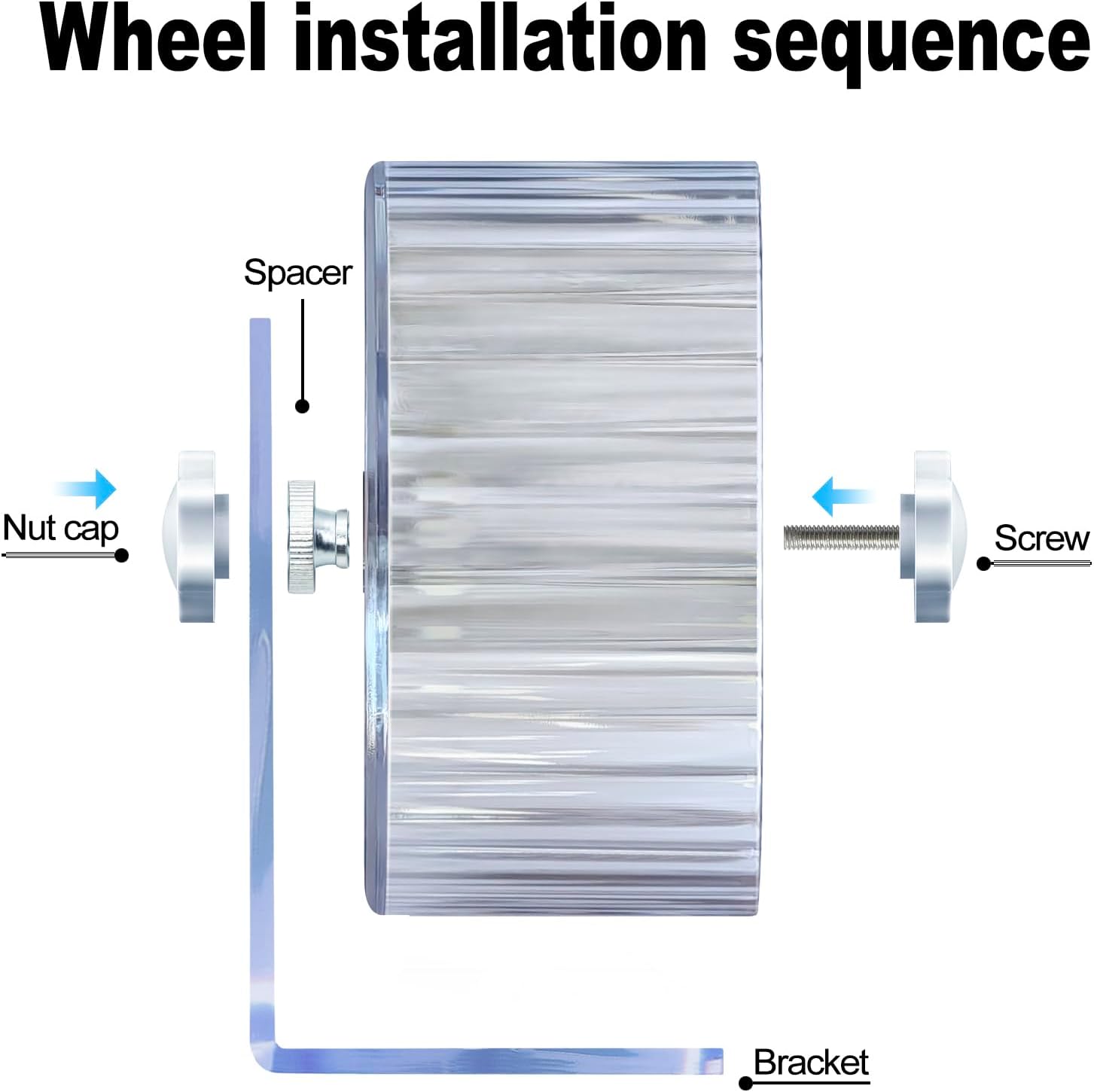 Silent Hamster Wheel, Super-Silent Hamster Exercise Wheels Accessories, Quiet Running Wheels, Adjustable Stand for Hamsters Mice Or Other Small Animals (Ф 8.3 inch, Transparent)