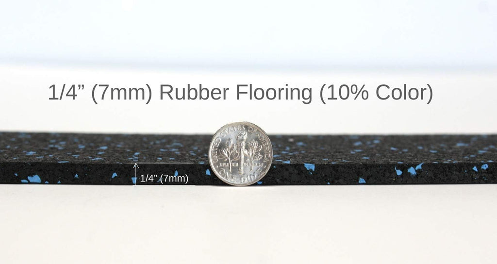 American Floor Mats 1/4in (7mm) Thick 10% Grey 4' x 12' Heavy Duty Rubber Rolls, Protective Exercise Mats, Home Gym Rubber Flooring