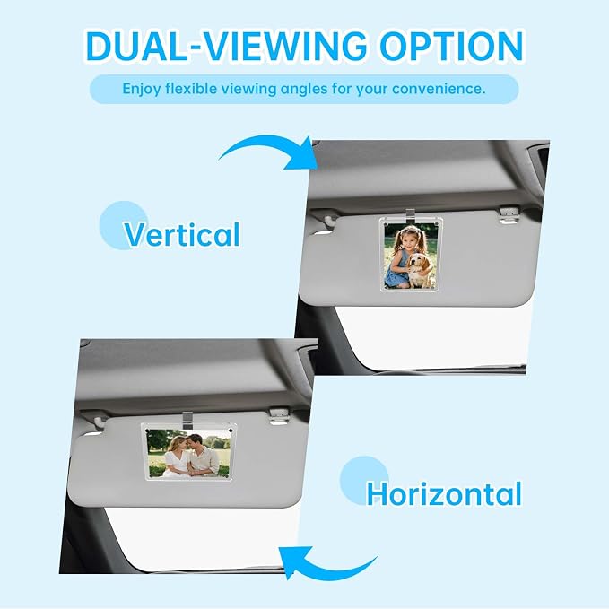 6 Pack Magnetic Car Visor Photo Holder – Personalized Acrylic Clip - Image 5