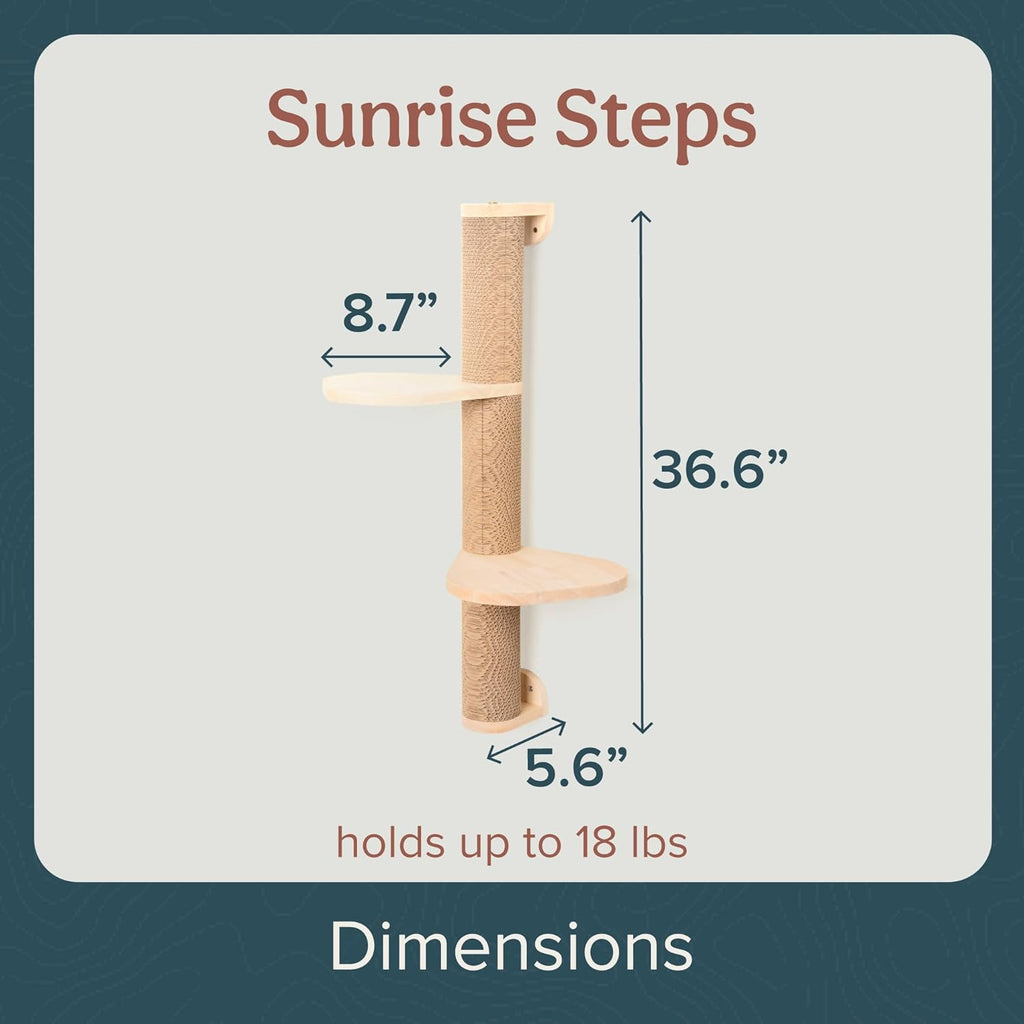 Cat Climbing Wall System – Modern Floating Shelves & Perches for Cats - Sunrise Steps | Ascentials by FurHaven