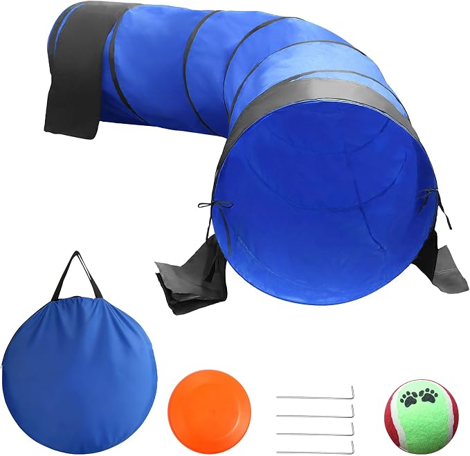 25.6in 10FT Dog Agility Tunnel, Dog Tunnel by POPMOON