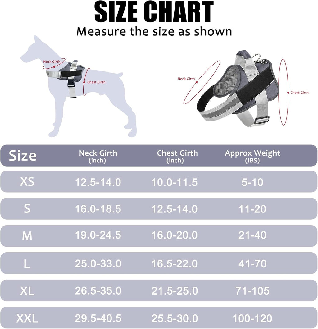 Bolux Dog Harness, No-Pull Reflective Dog Vest, Breathable Adjustable Pet Harness with Handle for Outdoor Walking - No More Pulling, Tugging or Choking