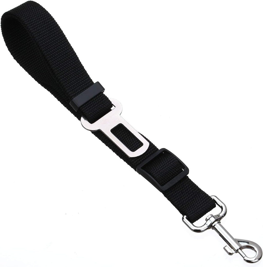 Elisel Elisel 2 Packs Adjustable Length Pet Dog Cat car seat Belt Pet seat Belt Pet Accessories for Dogs Cats and Pets (Black Pink)
