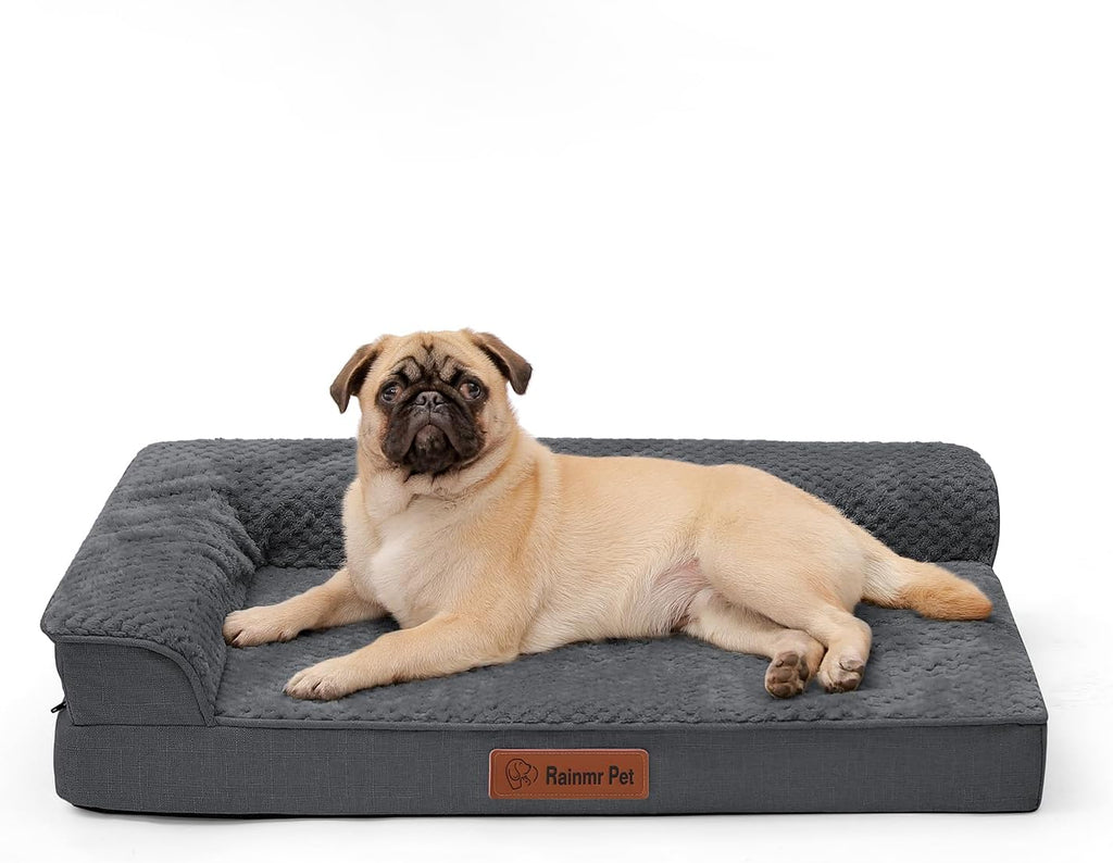Orthopedic Dog Bed, 3 Inch Memory Foam Dog Beds for Small Dogs, Washable Removable Cover, Nonskid Bottom, Waterproof Pet Couch for Indoor, Outdoor or Car Use, 30x20 Inches S Dark Grey