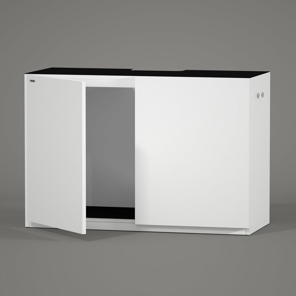 LANDEN Aquarium Wooden Stand and Cabinet for up to 72.2 Gal Tank, Fish Reptile Sea Salt WaterTank Stand, Nano Foam Leveling Mat Included, W47.2xD19.7xH31.5 in, Wooden Matte White Painted(Stand Only)